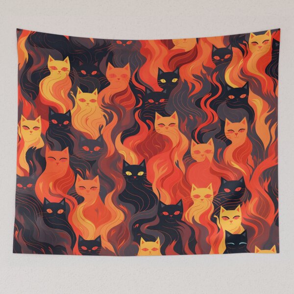 Item preview, Inferno Felines: Fire Cats in Fiery Symphony designed and sold by SweetRepeat.