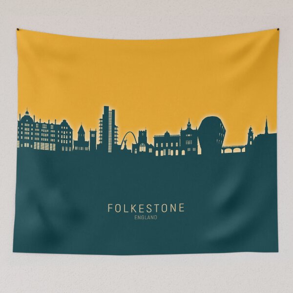 Artikelvorschau, Skyline von Folkestone, England entworfen und verkauft von ArtPrints.