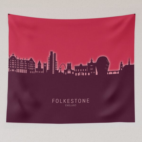 Artikelvorschau, Skyline von Folkestone, England entworfen und verkauft von ArtPrints.