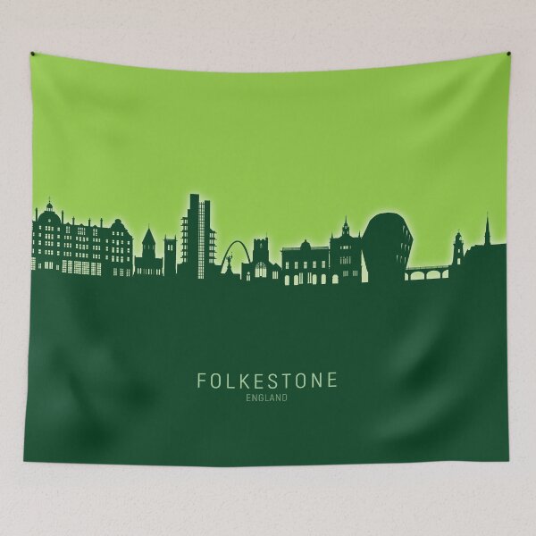 Artikelvorschau, Skyline von Folkestone, England entworfen und verkauft von ArtPrints.