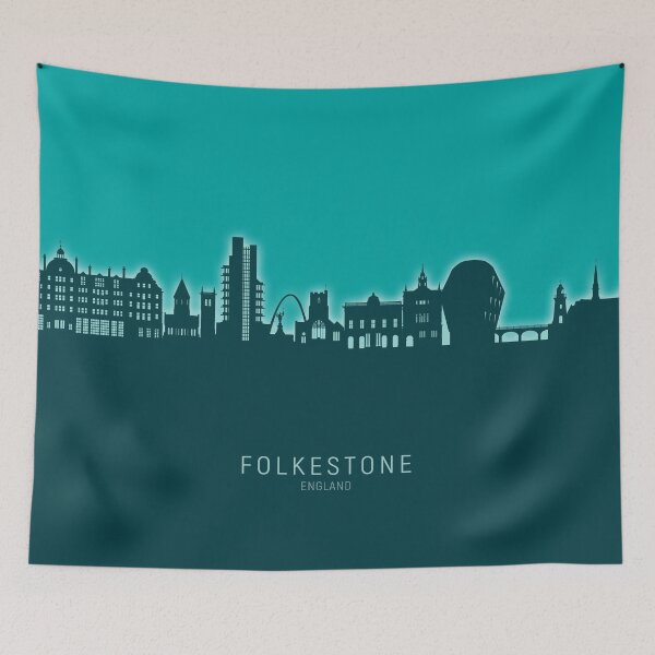 Artikelvorschau, Skyline von Folkestone, England entworfen und verkauft von ArtPrints.