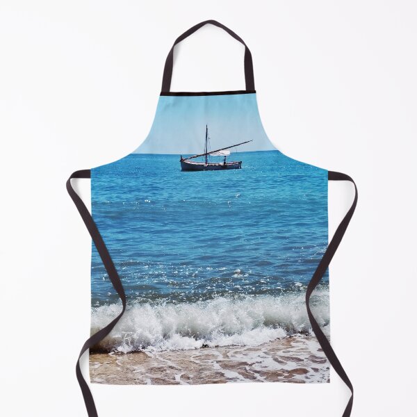Item preview, Sailing Yacht on Gargano Coast: Reefed Sails from the Beach designed and sold by EpicVistas.