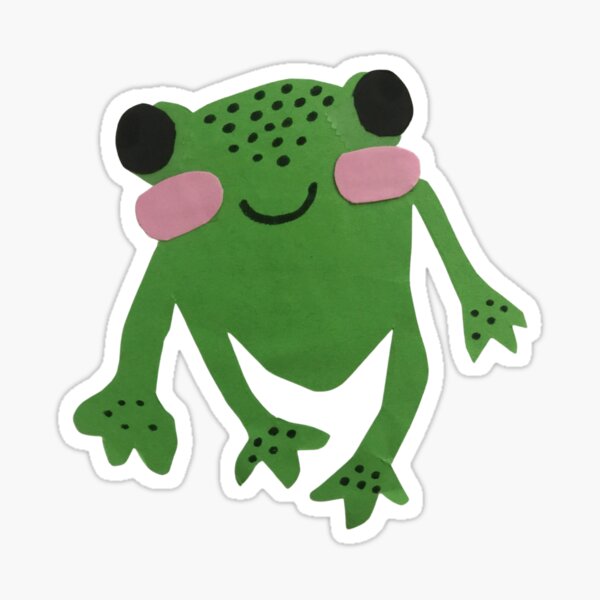 Kidcore Paper Frog Sticker