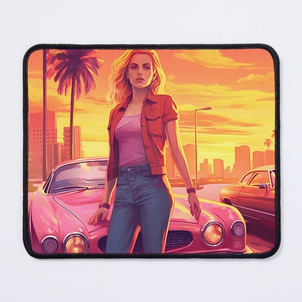 Item preview, Miami Vice Sunset Elegant Blonde and Classic Car designed and sold by Bored Elon.