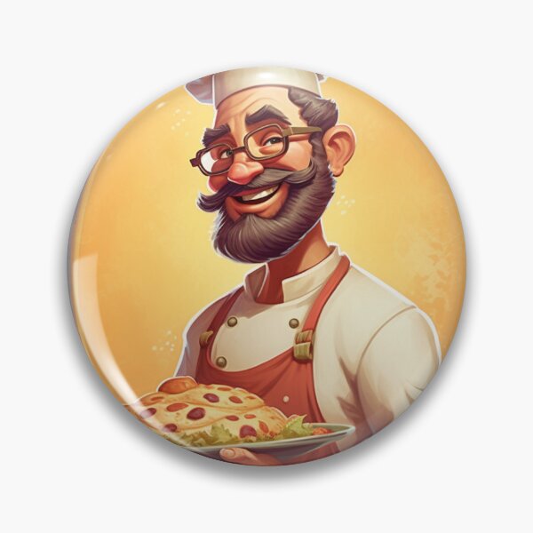 Item preview, Animated Fit Uniformed Chef Holding a Covered Plate designed and sold by InkDazzle.