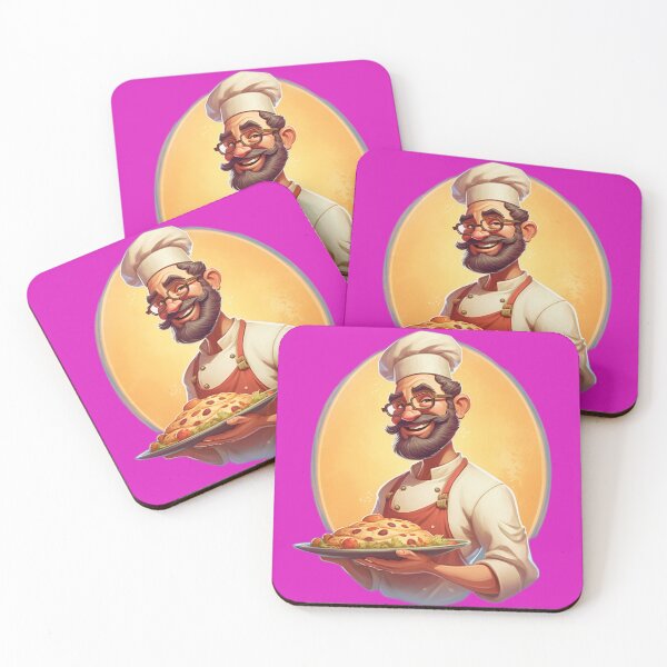Item preview, Animated Fit Uniformed Chef Holding a Covered Plate designed and sold by InkDazzle.