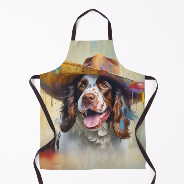 Item preview, Springer Spaniel Dog Portrait With A Cowboy Hat designed and sold by Wolfheartart.