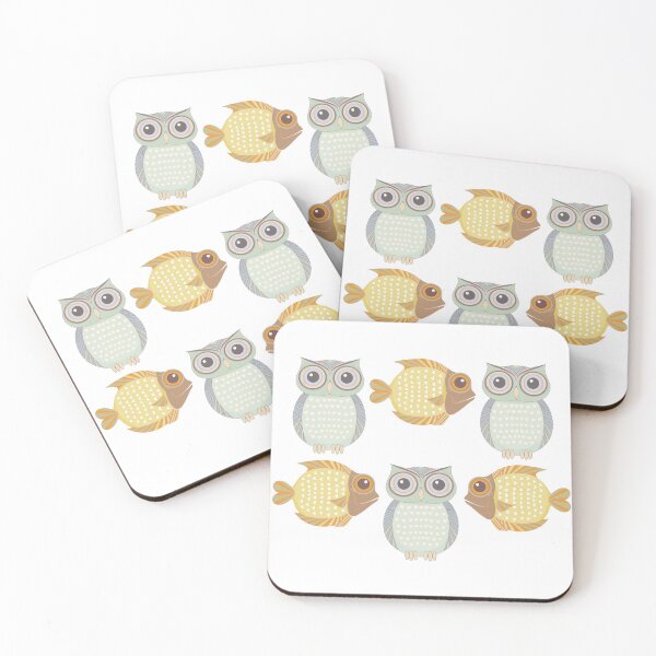 Item preview, Owls Three and Fish Three designed and sold by Jean Gregory Evans.
