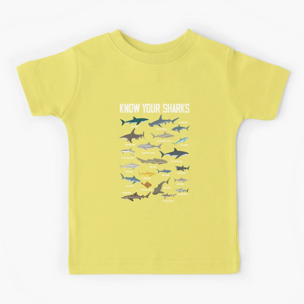 Shark Species Sharks Gift Marine Biology Ocean Diving Shark Kids T-Shirt  for Sale by Lenny Stahl