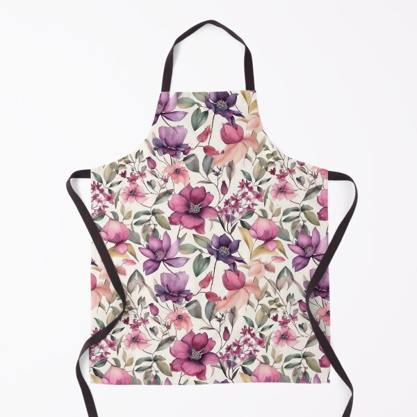 Item preview, Watercolor Anemone Floral Pattern with Pink and Purple Flowers designed and sold by Yallwofunart.
