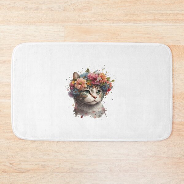 Item preview, cat wearing flower crown designed and sold by thaworn-kdt.