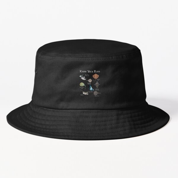 Embroidered Sea Life Bucket Hat Black