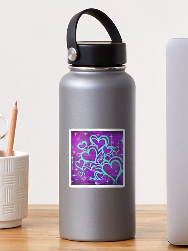 Mackenzie Pink Cheetah Hearts Glow-in-the-Dark Water Bottle