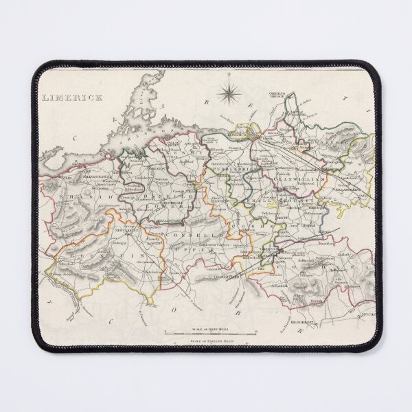 Item preview, Vintage Map of Limerick County Ireland (1846) designed and sold by BravuraMedia.