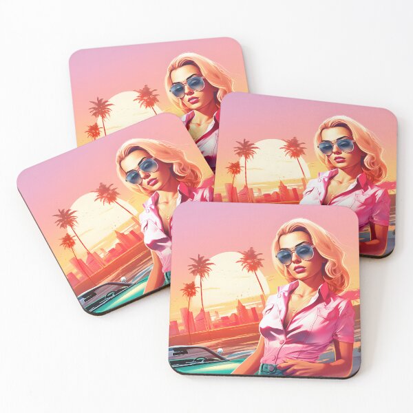 Item preview, Miami Vice Sunset Business Blonde Retro Girl  designed and sold by Bored Elon.