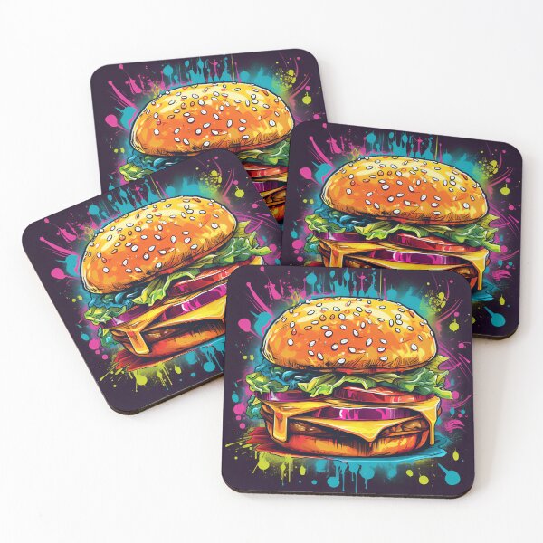 Item preview, Una jugosa hamburguesa con queso, pop art. designed and sold by EnigmaStitcher.