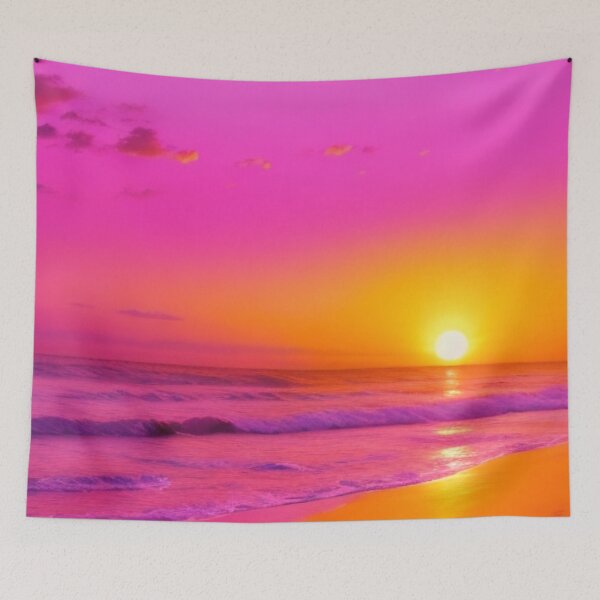 Item preview, Vibrant sunset at the beach designed and sold by mikaws.