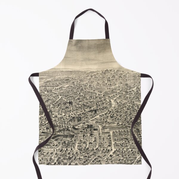 Item preview, Vintage Newton MA Pictorial Map (1897) designed and sold by BravuraMedia.