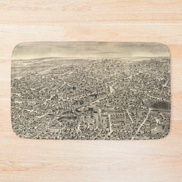 Item preview, Vintage Newton MA Pictorial Map (1897) designed and sold by BravuraMedia.