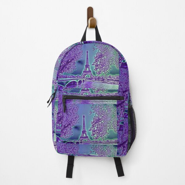 Item preview, The Eiffel Tower, Paris, Amethyst-green, Travel Poster - France's Structural Masterpiece Known as 'The Symbol of Love' designed and sold by studioSharonKay.