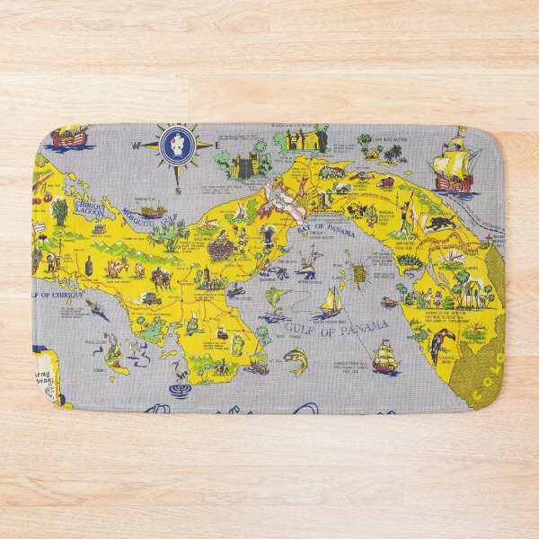 Item preview, Vintage Pictorial Map of Panama (1952) designed and sold by BravuraMedia.