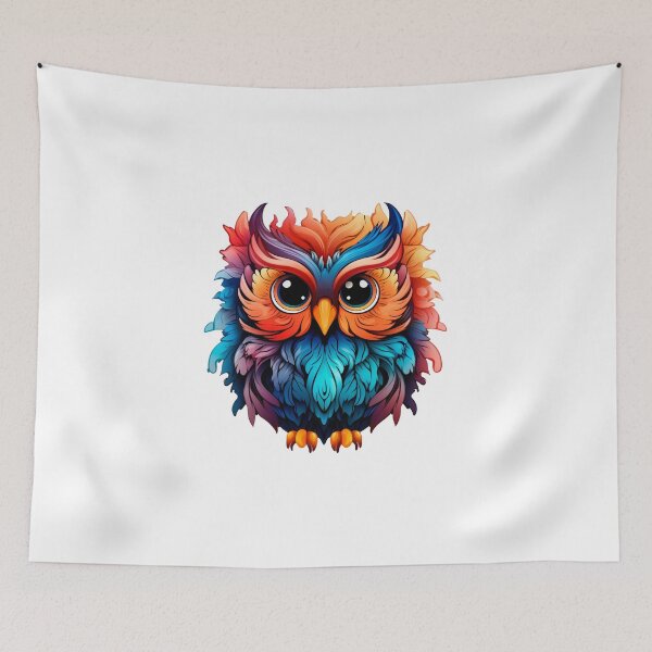 Item preview, colored owl kawaii designed and sold by AntonMontero.