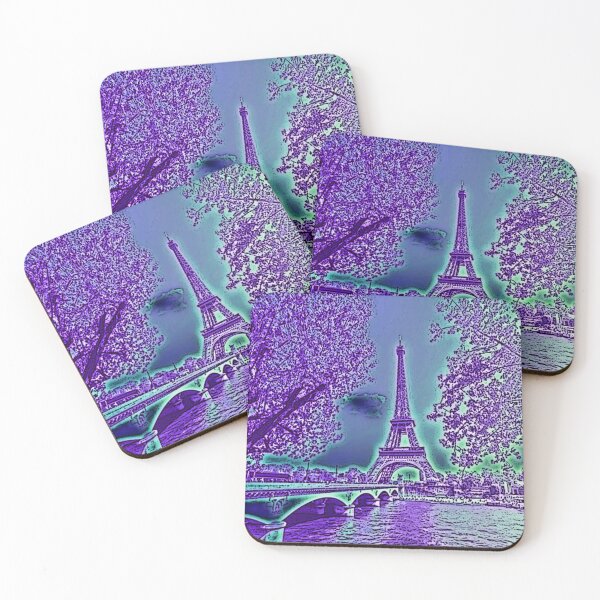 Item preview, The Eiffel Tower, Paris, Amethyst-green, Travel Poster - France's Structural Masterpiece Known as 'The Symbol of Love' designed and sold by studioSharonKay.
