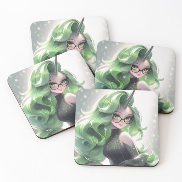 Item preview, Cute Green Preppy Unicorn Anime Girl designed and sold by bubblegoth.