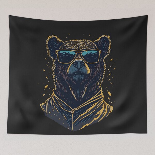 Item preview, Street Art Wildlife Urban Bear Art with Sunglasses designed and sold by Cawaiico.