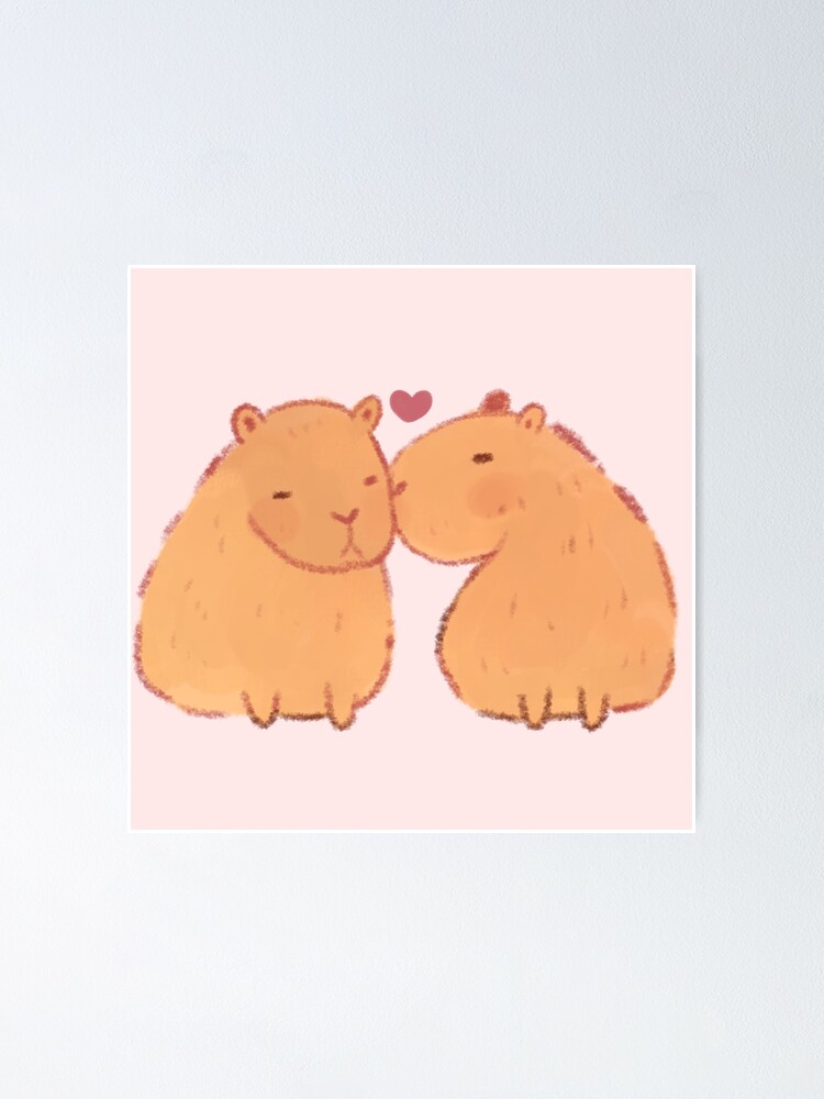 Cute capybara art, illustration seamless pattern Poster for Sale by  manydoodles