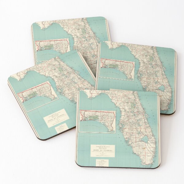 Item preview, Vintage Map of Florida (1926) designed and sold by BravuraMedia.