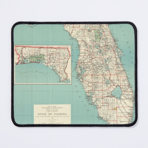 Item preview, Vintage Map of Florida (1926) designed and sold by BravuraMedia.