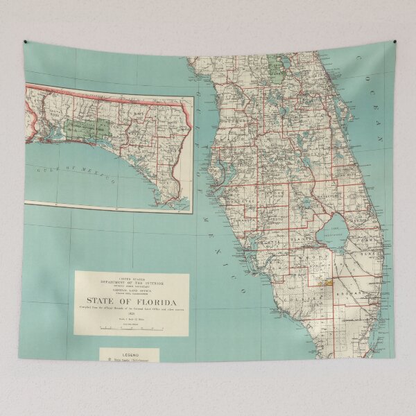 Item preview, Vintage Map of Florida (1926) designed and sold by BravuraMedia.
