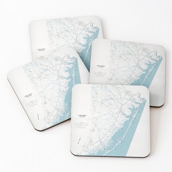 Item preview, Ocean County NJ Map (1985) designed and sold by BravuraMedia.