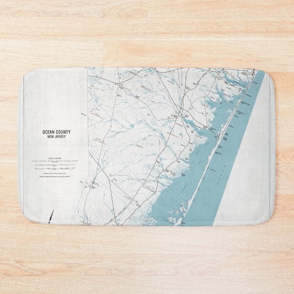 Item preview, Ocean County NJ Map (1985) designed and sold by BravuraMedia.