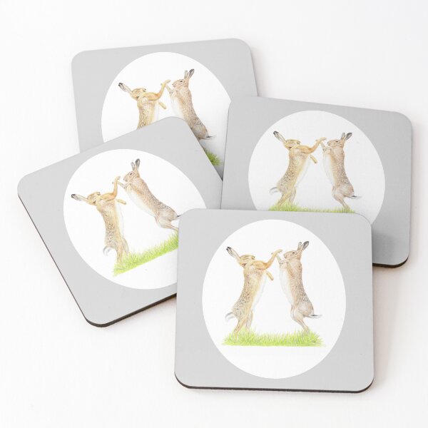 Item preview, Boxing Hares Drawing (grey) designed and sold by SandraWarmerdam.