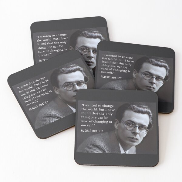 Item preview,  Aldous Leonard Huxley portrait and quote about change: “I wanted to change the world....” designed and sold by artbleed.
