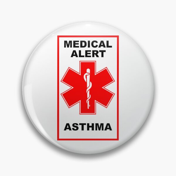 Item preview, ASTHMA Medical Alert Awareness Red designed and sold by Frugal-Fox.