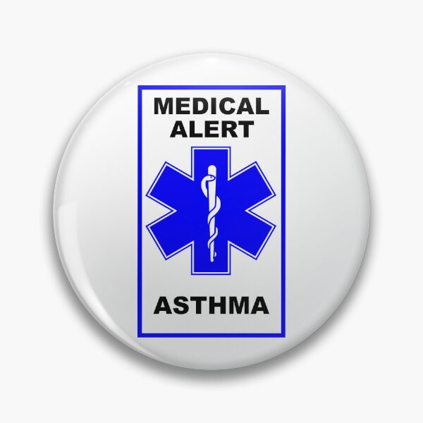 Item preview, ASTHMA Medical Alert Awareness Blue designed and sold by Frugal-Fox.
