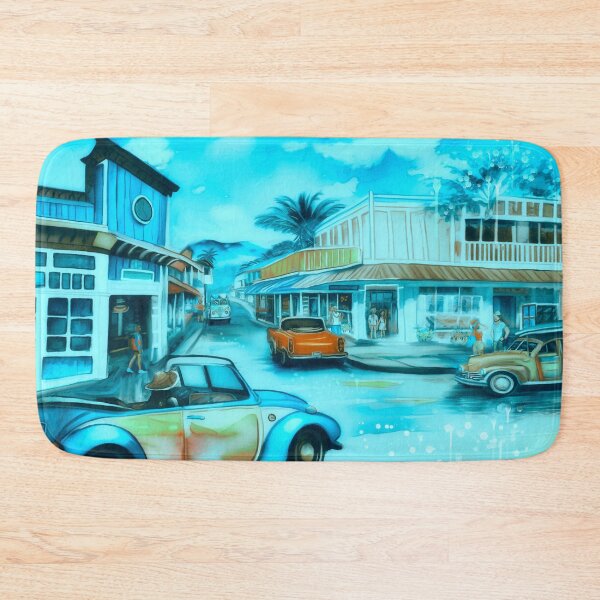 Item preview, Retro Lahaina Main Steet Splashy Watercolor  designed and sold by sunnthreads.