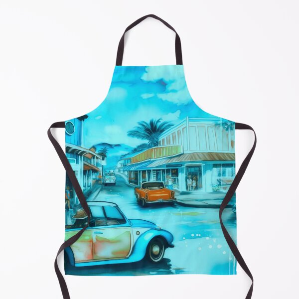 Item preview, Retro Lahaina Main Steet Splashy Watercolor  designed and sold by sunnthreads.