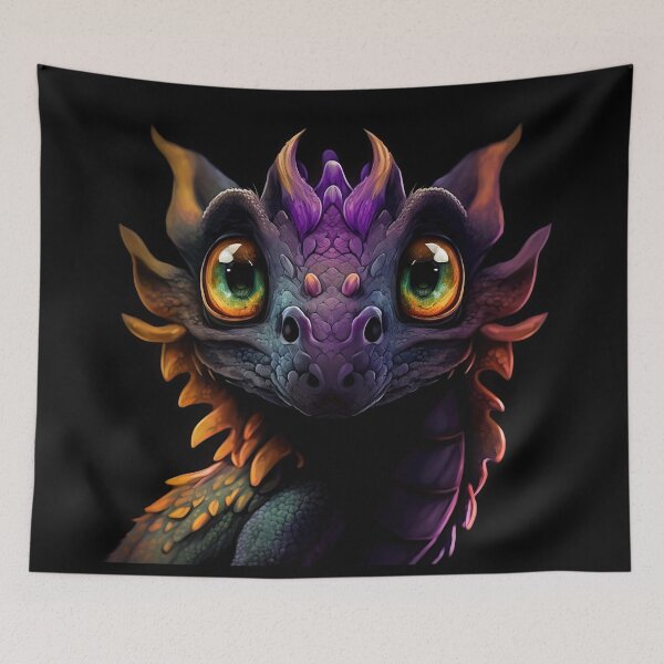 Item preview, Fantasy dragon head with big beautiful golden eyes designed and sold by InfigoArt.