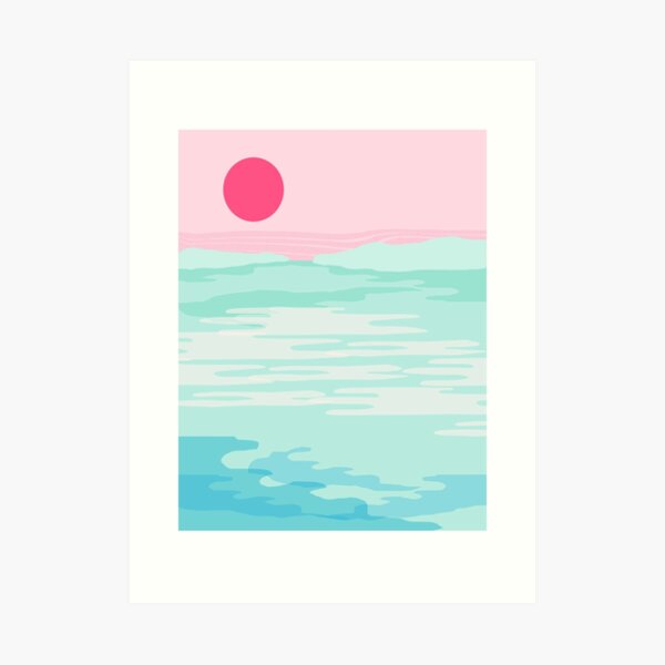 Really - 80s style throwback sunset sunrise west coast socal vibes surfing beach vacation Art Print