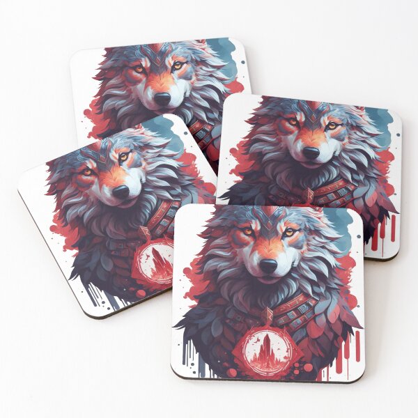Artikelvorschau, Roter und blauer Wolf entworfen und verkauft von ToporArt.