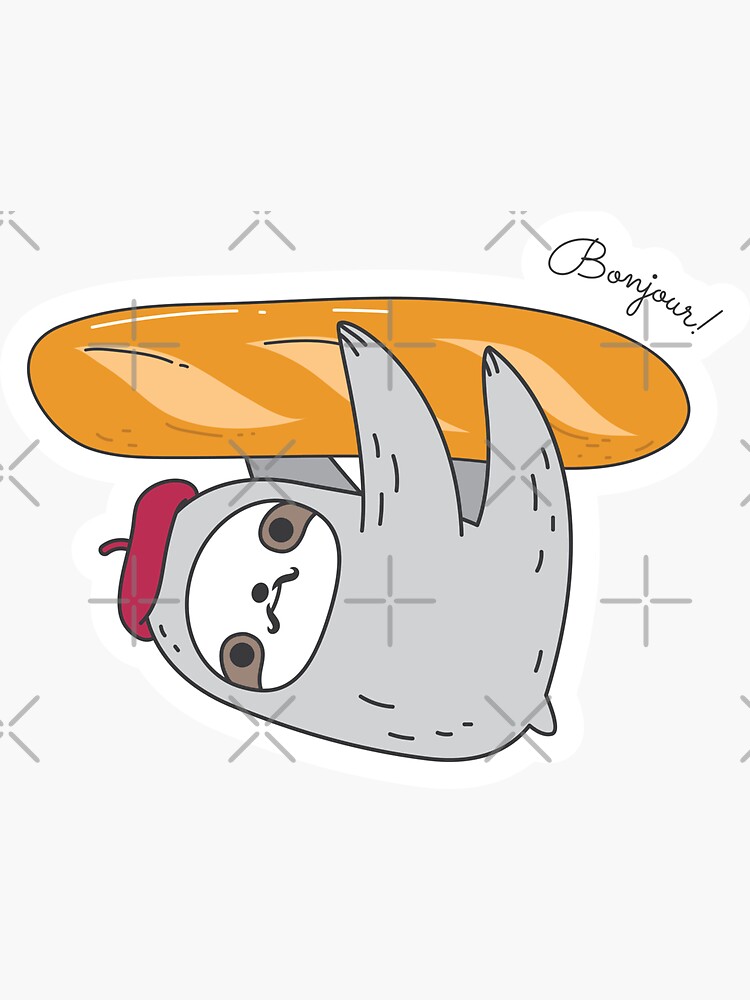 French sloth with baguette by Miri-Noristudio