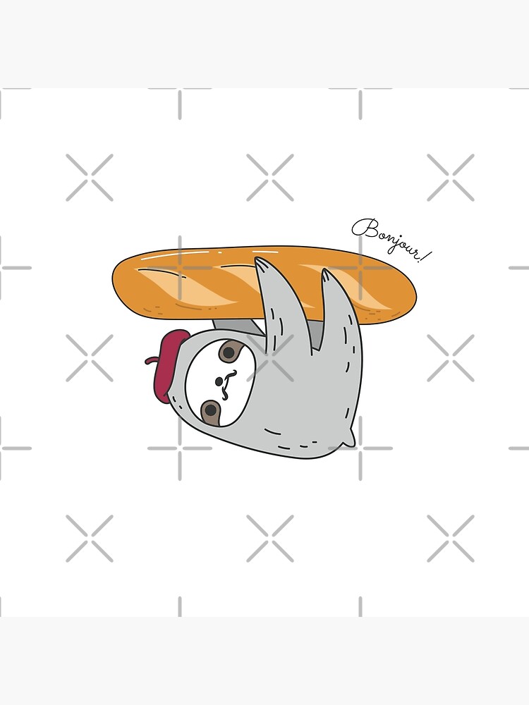 French sloth with baguette by Miri-Noristudio