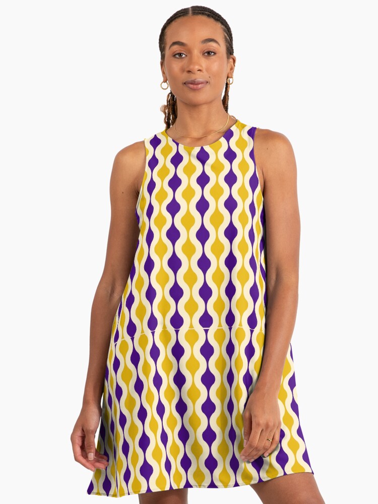 Groovy 70's pattern purple and gold" A-Line Dress for Sale by muskitt |  Redbubble