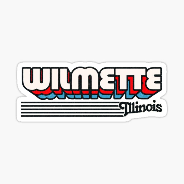 "Wilmette, Illinois Retro Stripes" Sticker by retroready Redbubble