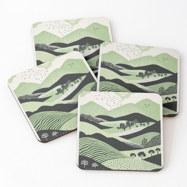 Item preview, Flush Green Abstract Landscape Design: Inspired Minimalist Design  designed and sold by GreenBubble - Shop and reforest.