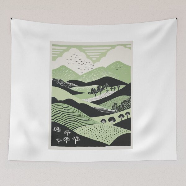 Item preview, Flush Green Abstract Landscape Design: Inspired Minimalist Design  designed and sold by GreenBubble - Shop and reforest.
